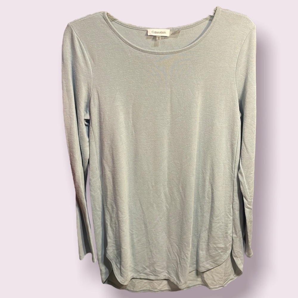 CALVIN Klein Light Blue Long Sleeve‎ Top